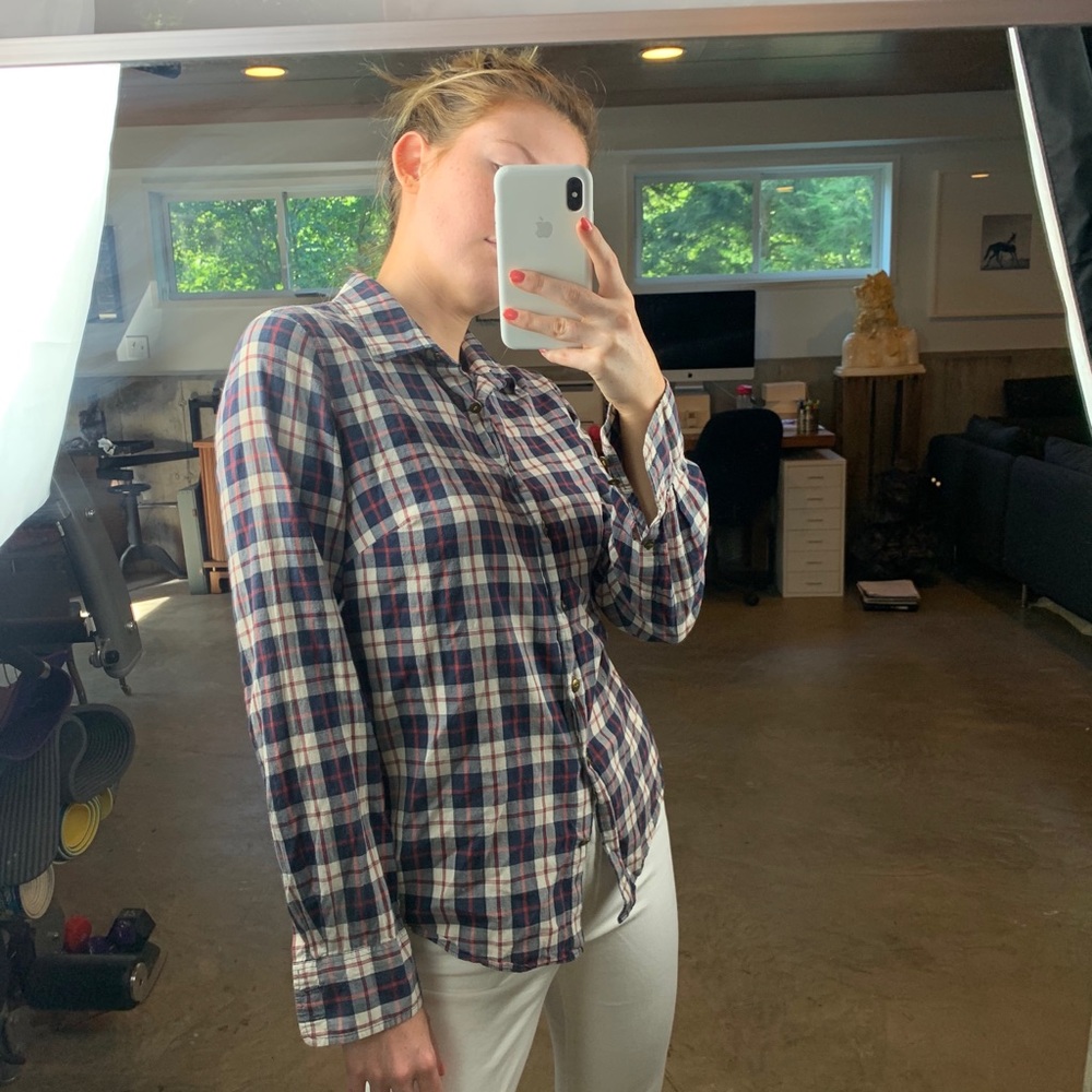 J crew checkered button down